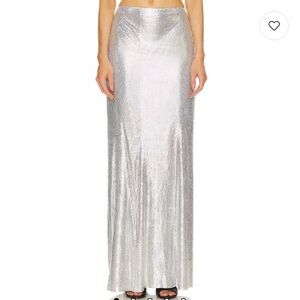 h:ours x Bridget Silver Chainmail Maxi Skirt Revolve